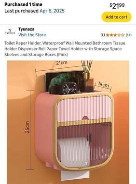 Toilet Paper Holder Wall Mounted Bathroom Tissue Dispensers  Pink